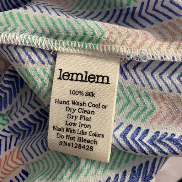 Lemlem Gigi Silk Strapless Romper in Blue Green Chevron Print Size‎ US Small - Picture 10 of 11